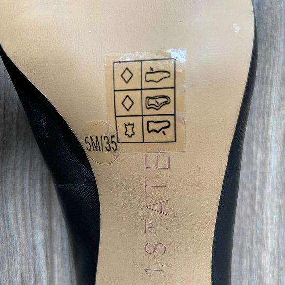 1.State Black Leather Block Heel Pumps | 5 - Picture 9 of 11